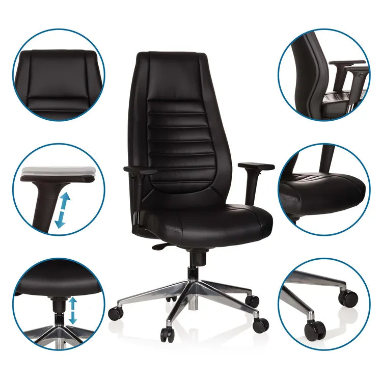 Chaise de bureau cuir synthétique noir Chaise de bureau cuir synthétique noir